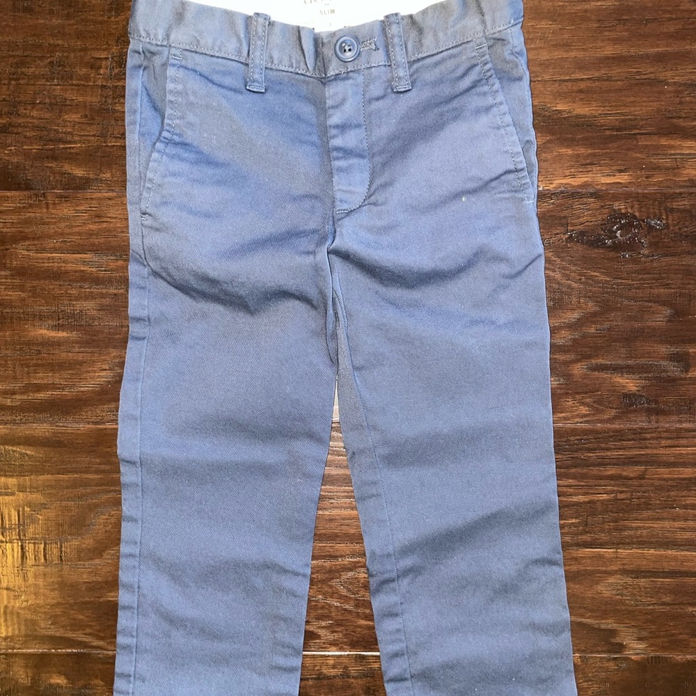 Kids BUNDLE pants- Blue Chino Pants & red twill tapered leg pants
